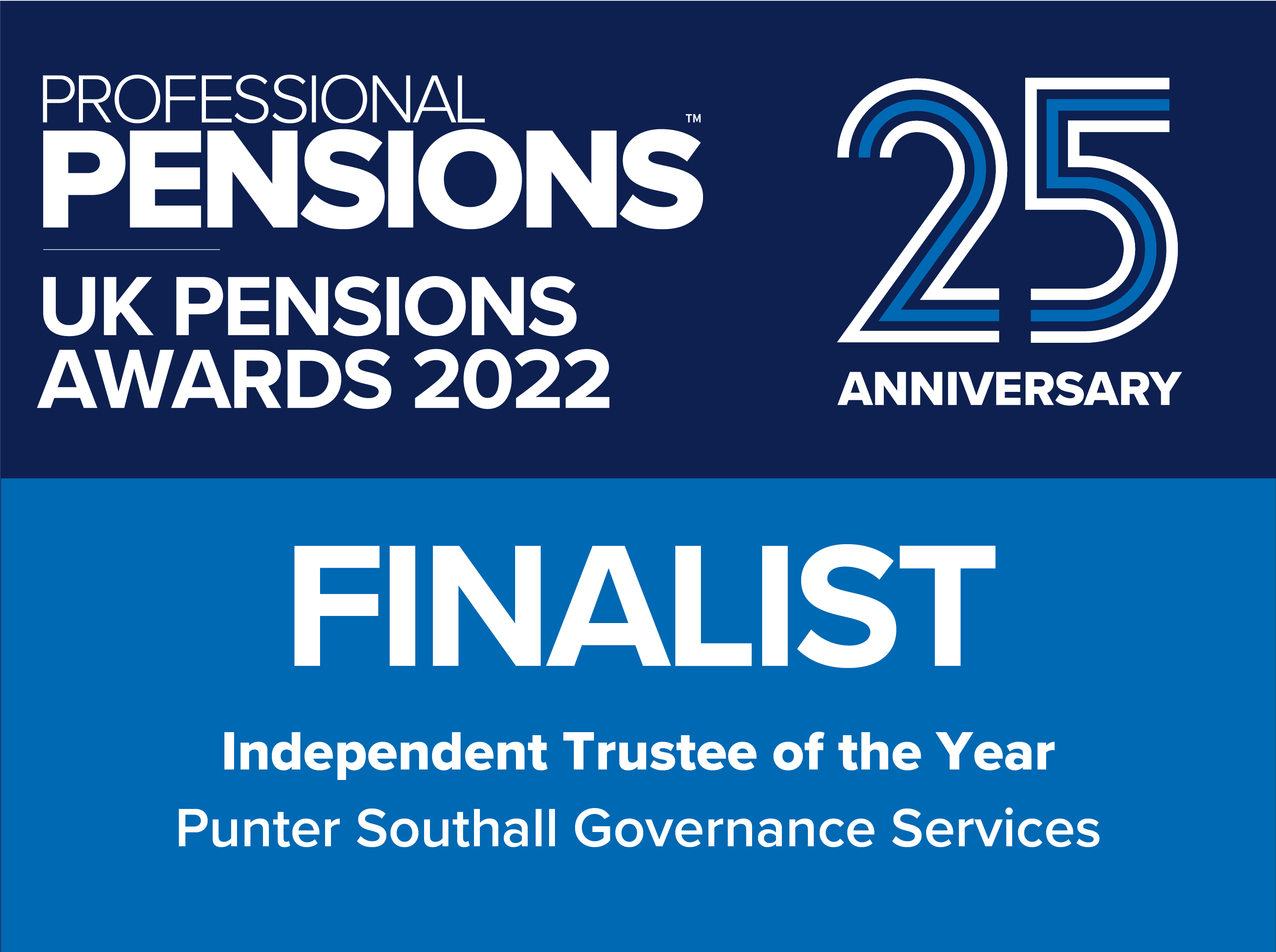 Professional Pensions FINALIST banner.